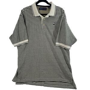 Nicklaus Performance 18 Navy/Green Stripe Short Sleeve Golf Shirt Size XL